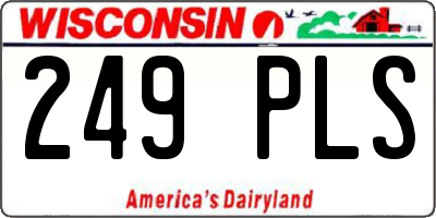 WI license plate 249PLS
