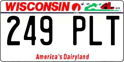 WI license plate 249PLT