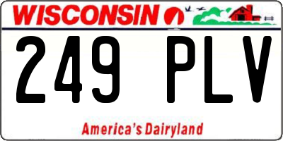 WI license plate 249PLV