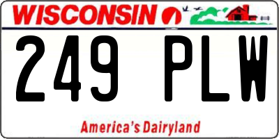 WI license plate 249PLW