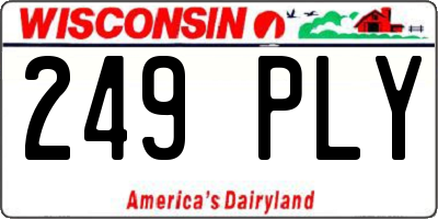 WI license plate 249PLY