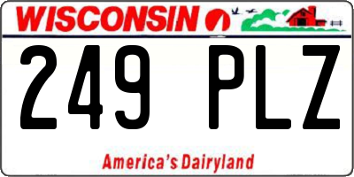 WI license plate 249PLZ