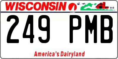 WI license plate 249PMB