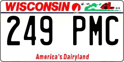 WI license plate 249PMC