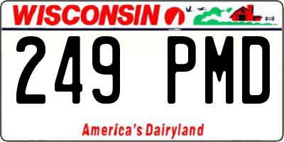 WI license plate 249PMD