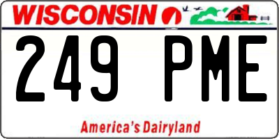 WI license plate 249PME