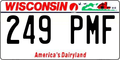 WI license plate 249PMF