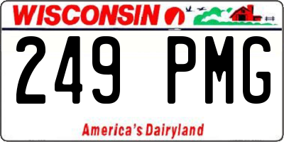 WI license plate 249PMG