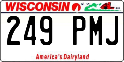 WI license plate 249PMJ