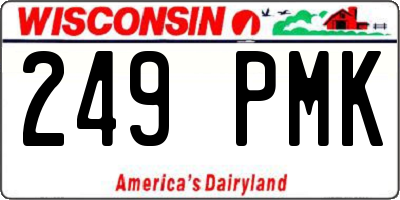 WI license plate 249PMK