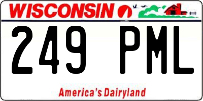 WI license plate 249PML