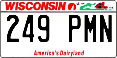 WI license plate 249PMN