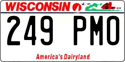 WI license plate 249PMO