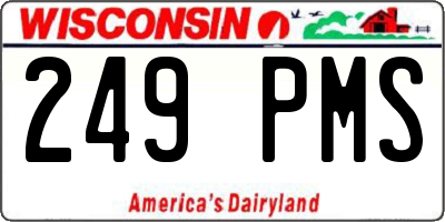 WI license plate 249PMS