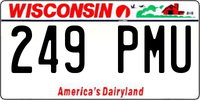 WI license plate 249PMU
