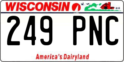 WI license plate 249PNC