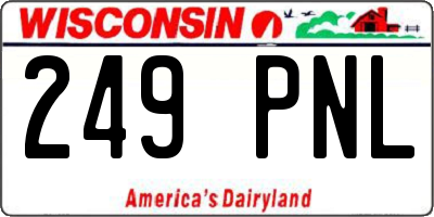 WI license plate 249PNL
