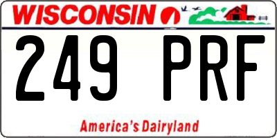 WI license plate 249PRF