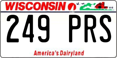 WI license plate 249PRS