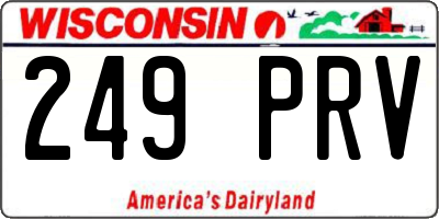 WI license plate 249PRV