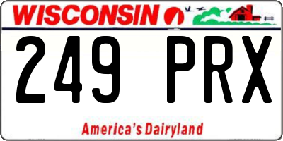 WI license plate 249PRX