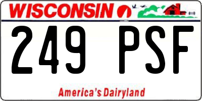 WI license plate 249PSF