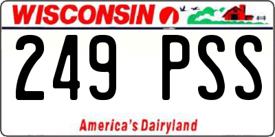 WI license plate 249PSS