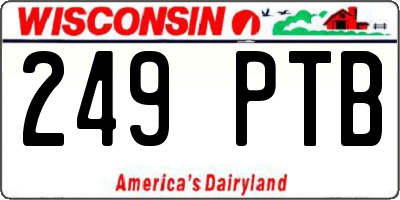 WI license plate 249PTB