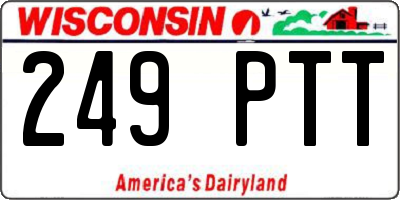 WI license plate 249PTT