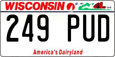 WI license plate 249PUD