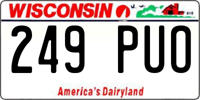 WI license plate 249PUO