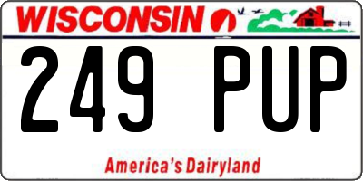 WI license plate 249PUP
