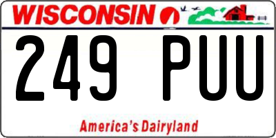 WI license plate 249PUU