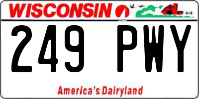 WI license plate 249PWY
