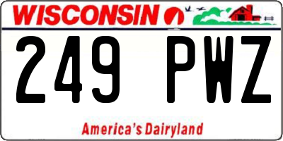 WI license plate 249PWZ