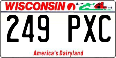 WI license plate 249PXC