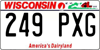 WI license plate 249PXG