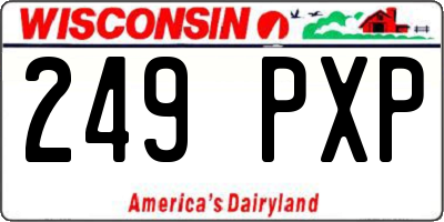 WI license plate 249PXP