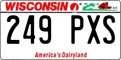 WI license plate 249PXS
