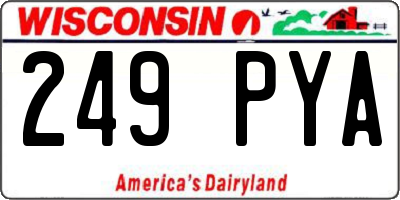 WI license plate 249PYA