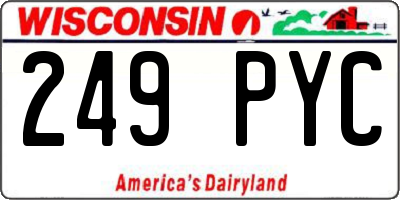 WI license plate 249PYC