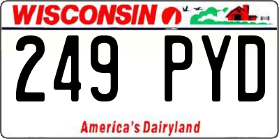 WI license plate 249PYD