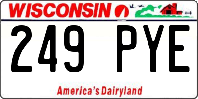 WI license plate 249PYE