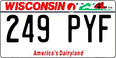 WI license plate 249PYF