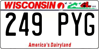WI license plate 249PYG