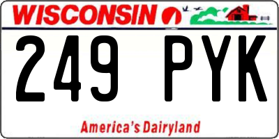 WI license plate 249PYK