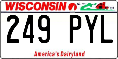 WI license plate 249PYL