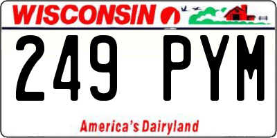 WI license plate 249PYM