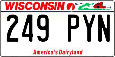 WI license plate 249PYN