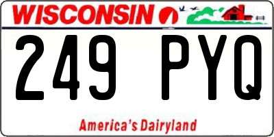 WI license plate 249PYQ